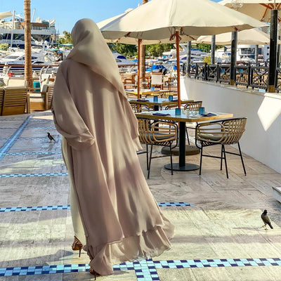 Chiffon-Cardigan-Abaya 2Schichten Plain