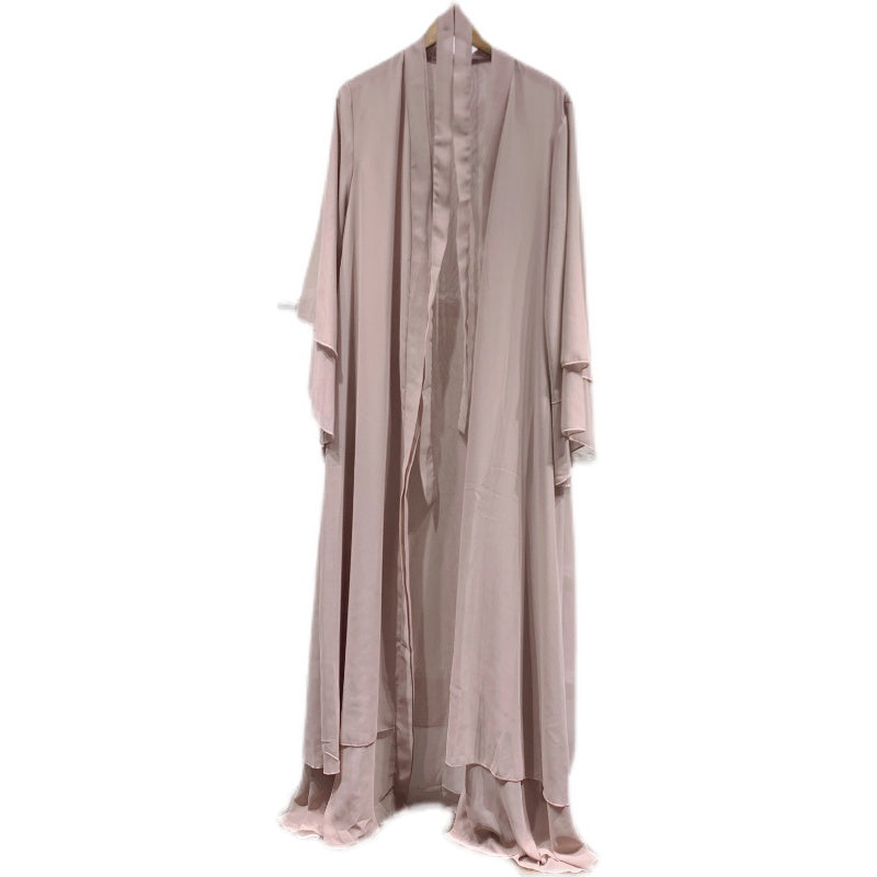 Chiffon-Cardigan-Abaya 2Schichten Plain