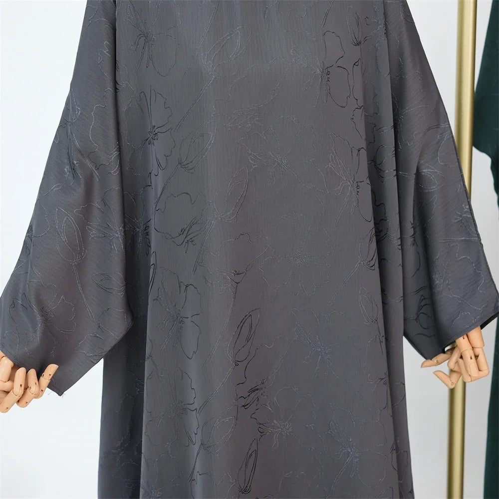 Satin Frauen Kaftan Marocain Robe Femme Musulmane Vestidos Schwarz Abaya Damen Dubai Muslimischen Kaftan Afrikanische Kleider Gebet Kleidung