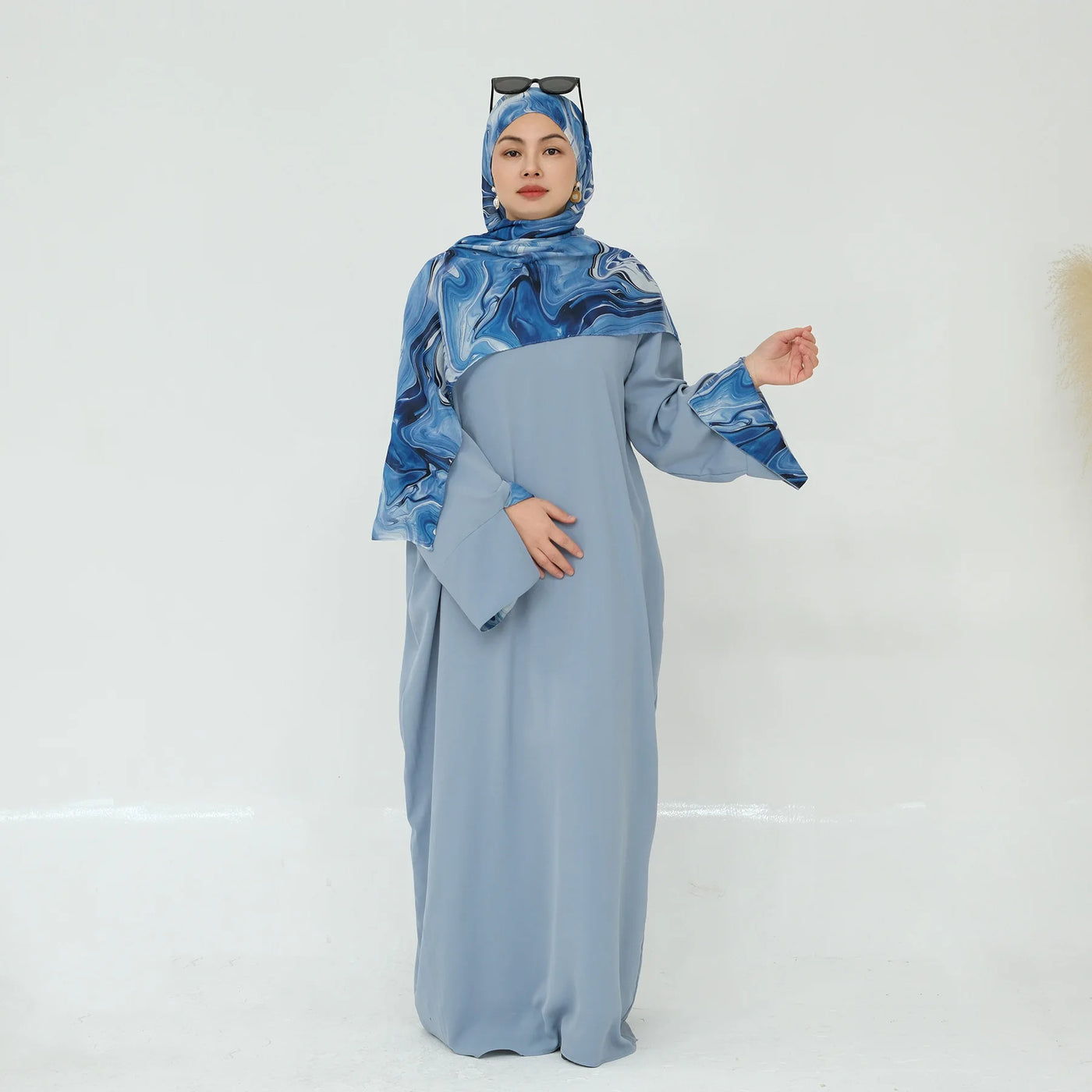 2025 Ramadan Neue Abaya Gedruckt Manschetten Muslimischen Kleid Plain Nida Geschlossene Abayas Muslimische Frauen Modest Kleider Eid Islamische Kleidung