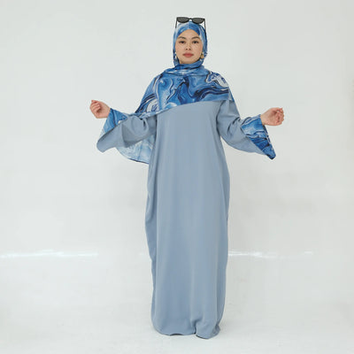 2025 Ramadan Neue Abaya Gedruckt Manschetten Muslimischen Kleid Plain Nida Geschlossene Abayas Muslimische Frauen Modest Kleider Eid Islamische Kleidung