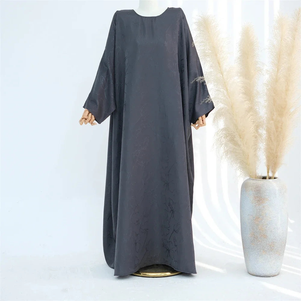 Satin Frauen Kaftan Marocain Robe Femme Musulmane Vestidos Schwarz Abaya Damen Dubai Muslimischen Kaftan Afrikanische Kleider Gebet Kleidung