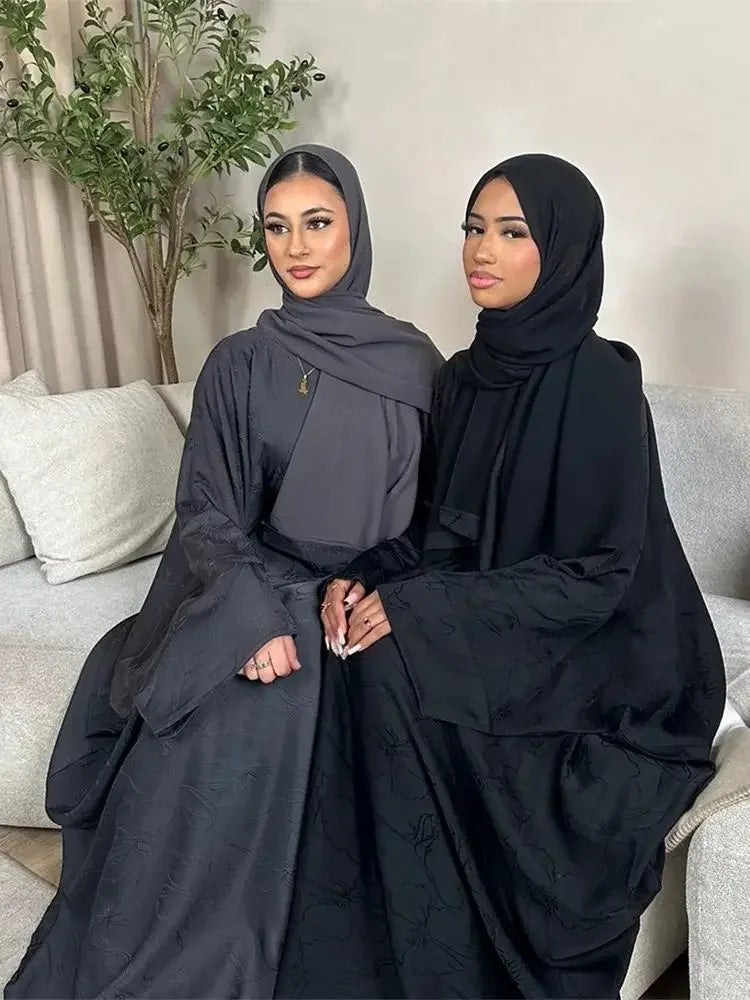 Satin Frauen Kaftan Marocain Robe Femme Musulmane Vestidos Schwarz Abaya Damen Dubai Muslimischen Kaftan Afrikanische Kleider Gebet Kleidung