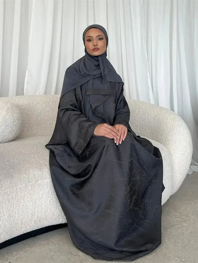 Satin Frauen Kaftan Marocain Robe Femme Musulmane Vestidos Schwarz Abaya Damen Dubai Muslimischen Kaftan Afrikanische Kleider Gebet Kleidung