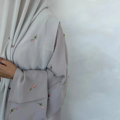 Blume Stickerei Dubai Offene Abaya Muslimische Frauen Elegante Strickjacke Mantel Nahen Osten Türkei Islam Kleidung Islamischen Party Robe
