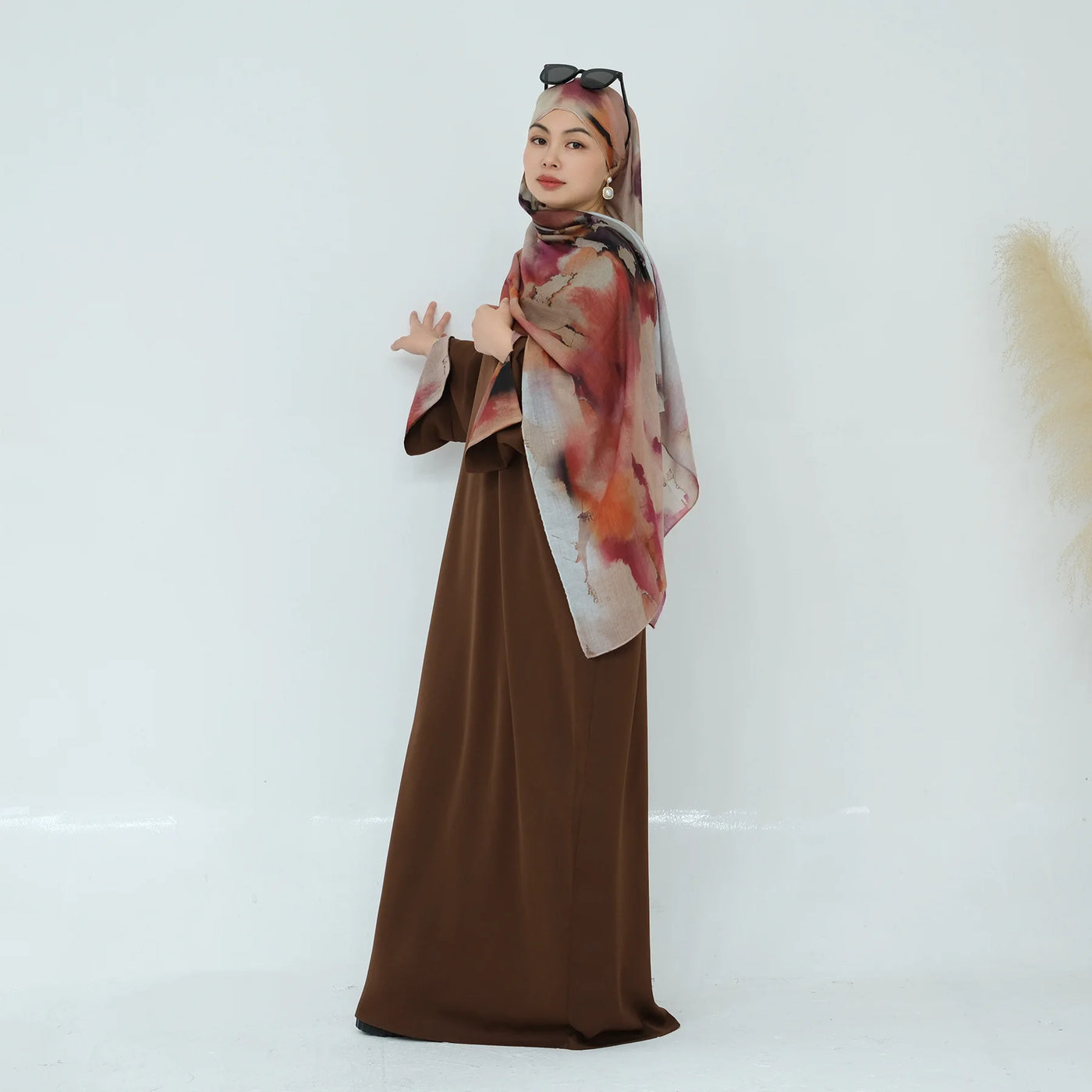 2025 Ramadan Neue Abaya Gedruckt Manschetten Muslimischen Kleid Plain Nida Geschlossene Abayas Muslimische Frauen Modest Kleider Eid Islamische Kleidung