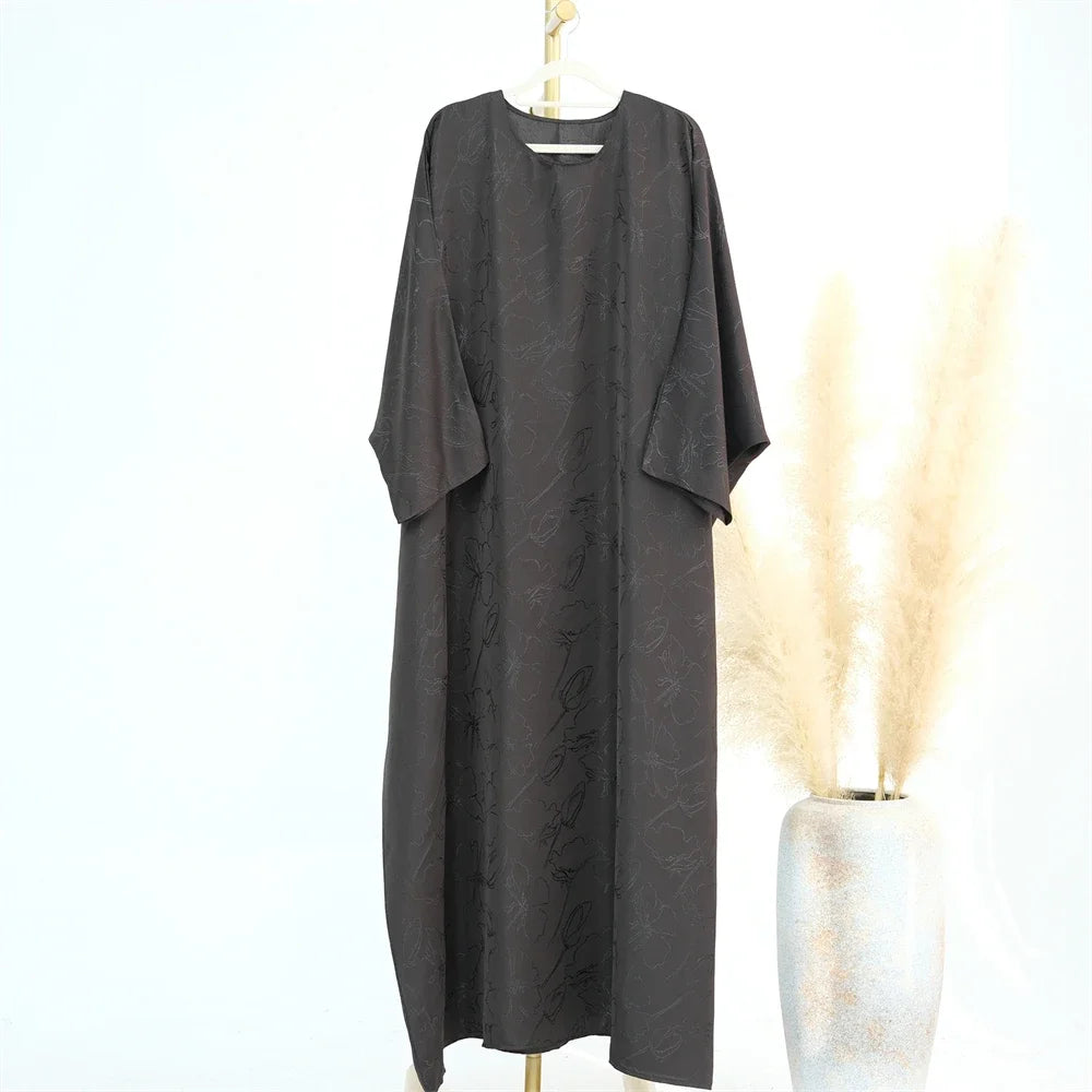 Satin Frauen Kaftan Marocain Robe Femme Musulmane Vestidos Schwarz Abaya Damen Dubai Muslimischen Kaftan Afrikanische Kleider Gebet Kleidung