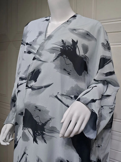 Siskakia Open Abaya für muslimische Frau Fledermaus Ärmel elegante lose Strickjacke Dubai marok kanis che Mode Kebaya Kleidung