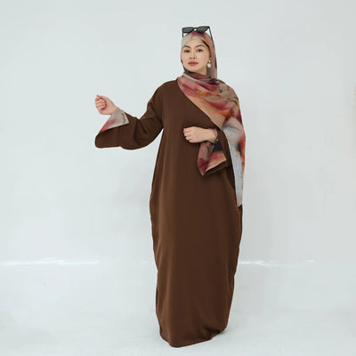 2025 Ramadan Neue Abaya Gedruckt Manschetten Muslimischen Kleid Plain Nida Geschlossene Abayas Muslimische Frauen Modest Kleider Eid Islamische Kleidung