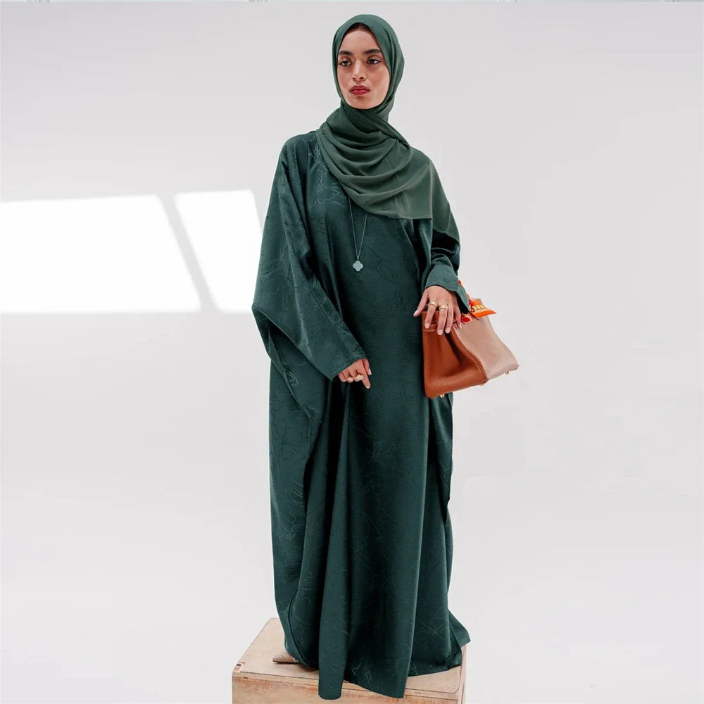 Satin Frauen Kaftan Marocain Robe Femme Musulmane Vestidos Schwarz Abaya Damen Dubai Muslimischen Kaftan Afrikanische Kleider Gebet Kleidung