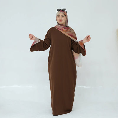 2025 Ramadan Neue Abaya Gedruckt Manschetten Muslimischen Kleid Plain Nida Geschlossene Abayas Muslimische Frauen Modest Kleider Eid Islamische Kleidung