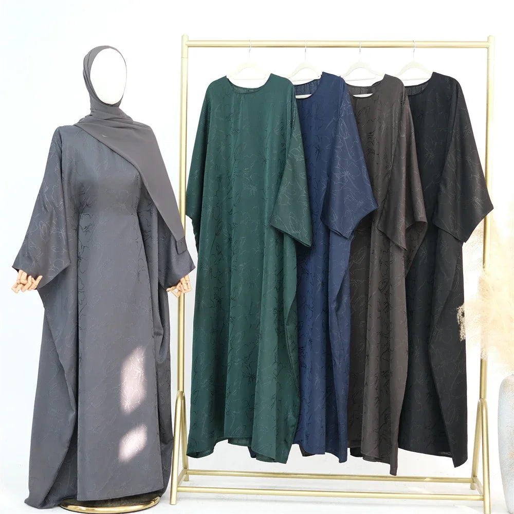 Satin Frauen Kaftan Marocain Robe Femme Musulmane Vestidos Schwarz Abaya Damen Dubai Muslimischen Kaftan Afrikanische Kleider Gebet Kleidung