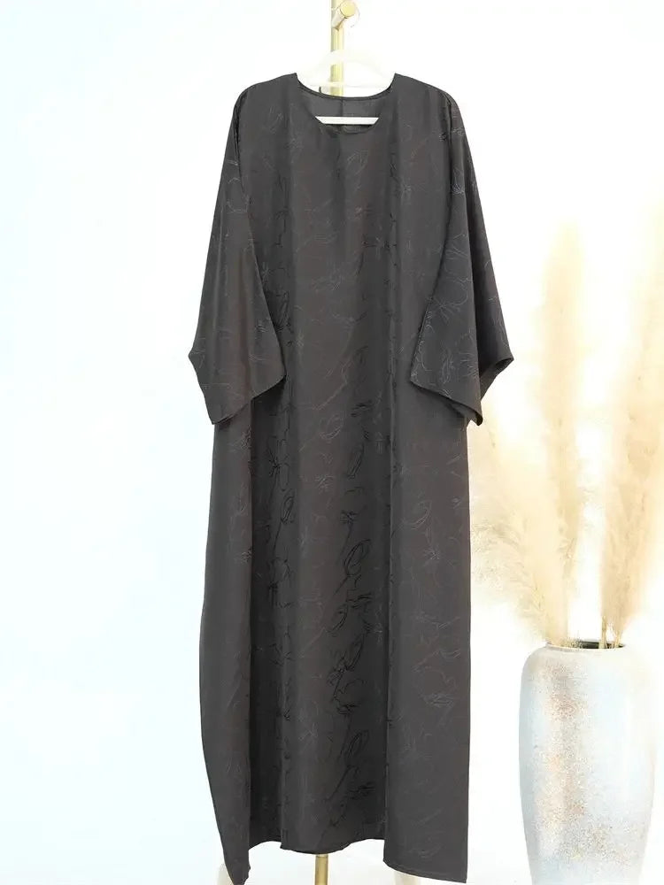Satin Frauen Kaftan Marocain Robe Femme Musulmane Vestidos Schwarz Abaya Damen Dubai Muslimischen Kaftan Afrikanische Kleider Gebet Kleidung