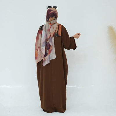 2025 Ramadan Neue Abaya Gedruckt Manschetten Muslimischen Kleid Plain Nida Geschlossene Abayas Muslimische Frauen Modest Kleider Eid Islamische Kleidung