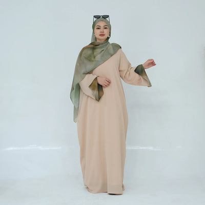 2025 Ramadan Neue Abaya Gedruckt Manschetten Muslimischen Kleid Plain Nida Geschlossene Abayas Muslimische Frauen Modest Kleider Eid Islamische Kleidung