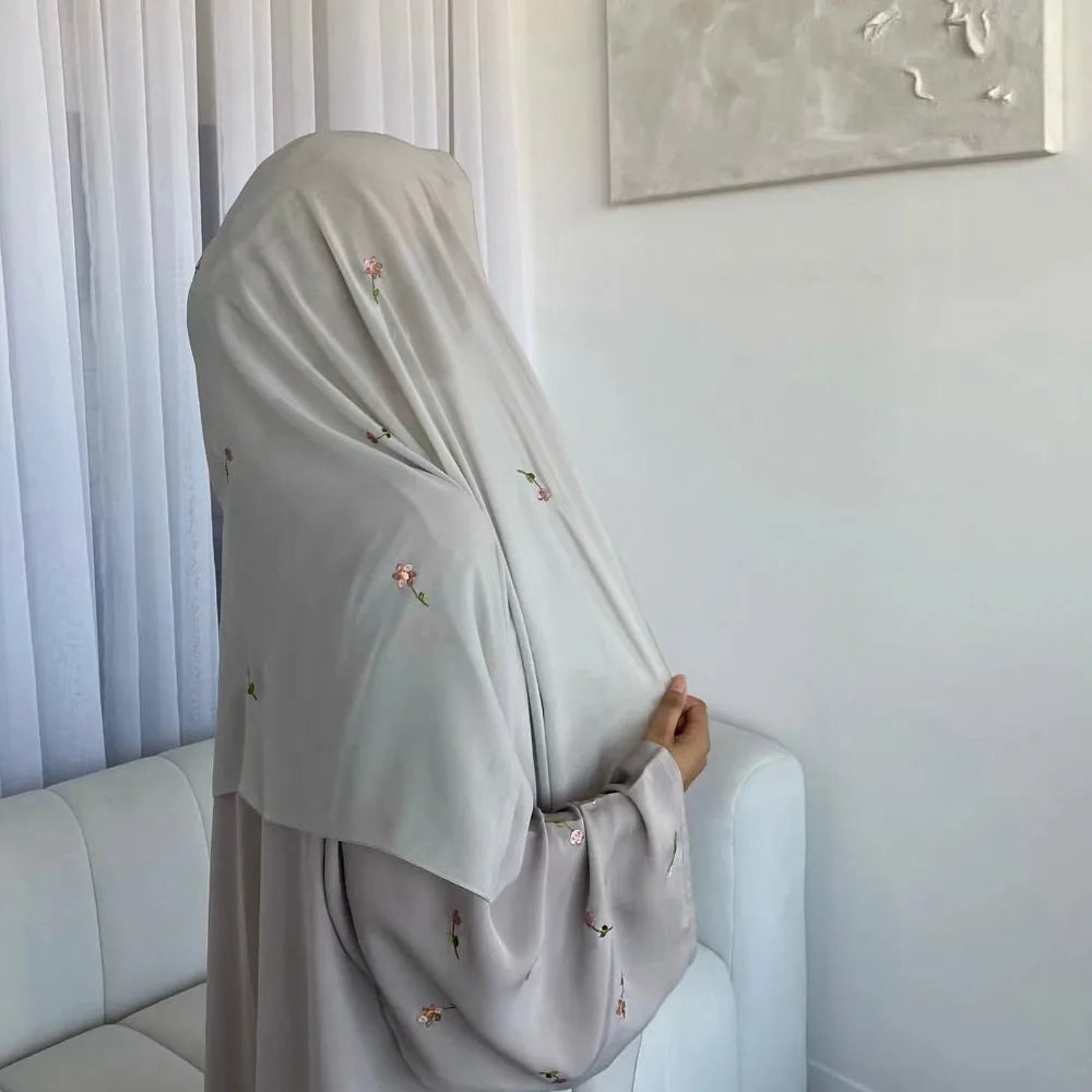 Blume Stickerei Dubai Offene Abaya Muslimische Frauen Elegante Strickjacke Mantel Nahen Osten Türkei Islam Kleidung Islamischen Party Robe