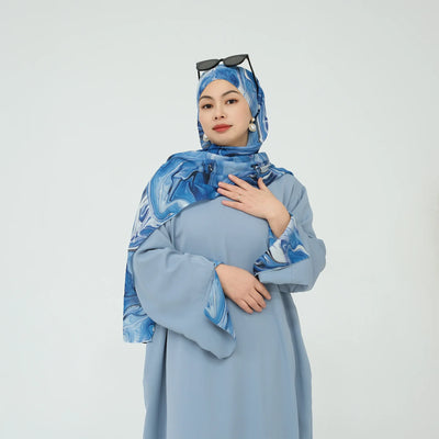 2025 Ramadan Neue Abaya Gedruckt Manschetten Muslimischen Kleid Plain Nida Geschlossene Abayas Muslimische Frauen Modest Kleider Eid Islamische Kleidung
