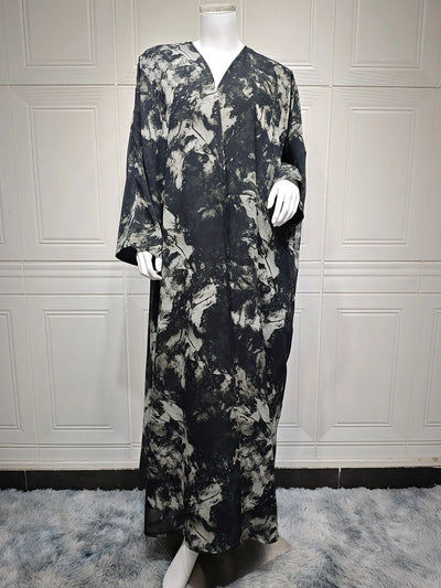 Siskakia Open Abaya für muslimische Frau Fledermaus Ärmel elegante lose Strickjacke Dubai marok kanis che Mode Kebaya Kleidung