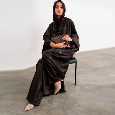 Satin Frauen Kaftan Marocain Robe Femme Musulmane Vestidos Schwarz Abaya Damen Dubai Muslimischen Kaftan Afrikanische Kleider Gebet Kleidung