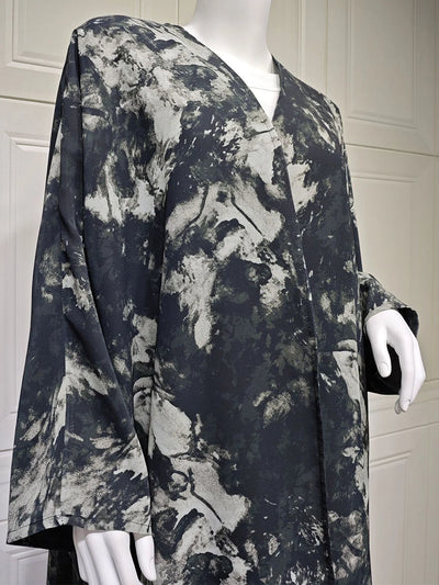 Siskakia Open Abaya für muslimische Frau Fledermaus Ärmel elegante lose Strickjacke Dubai marok kanis che Mode Kebaya Kleidung