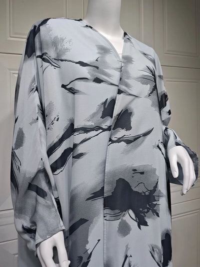 Siskakia Open Abaya für muslimische Frau Fledermaus Ärmel elegante lose Strickjacke Dubai marok kanis che Mode Kebaya Kleidung