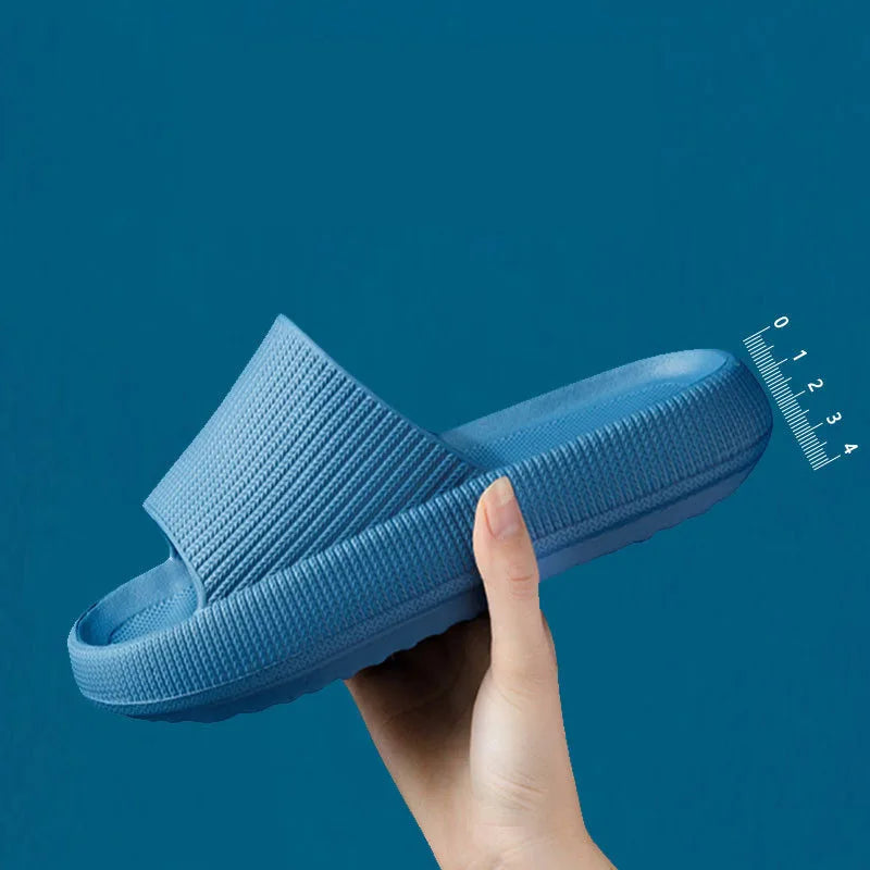 4CM Man Platform Slippers Summer Beach Eva Soft Sole Sandals Leisure Indoor Bathroom Anti Slip Shoes