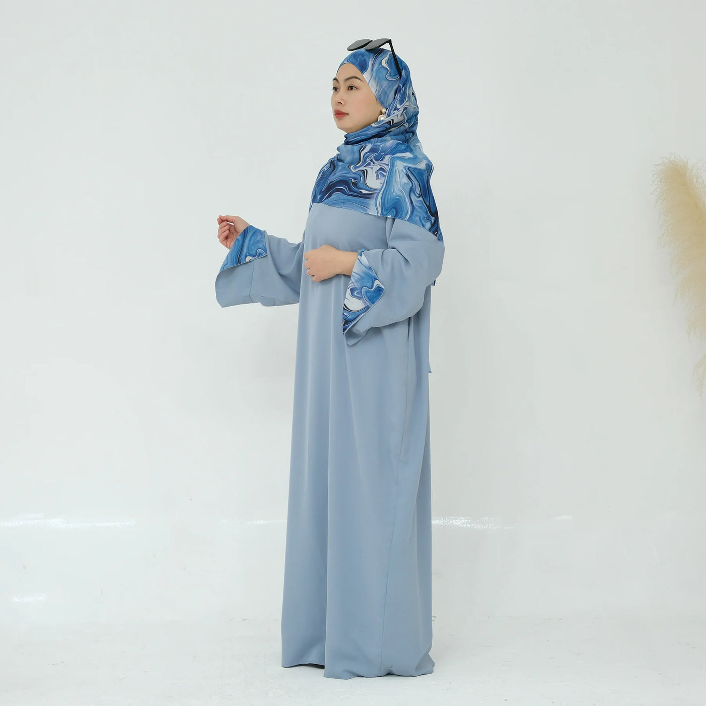 2025 Ramadan Neue Abaya Gedruckt Manschetten Muslimischen Kleid Plain Nida Geschlossene Abayas Muslimische Frauen Modest Kleider Eid Islamische Kleidung