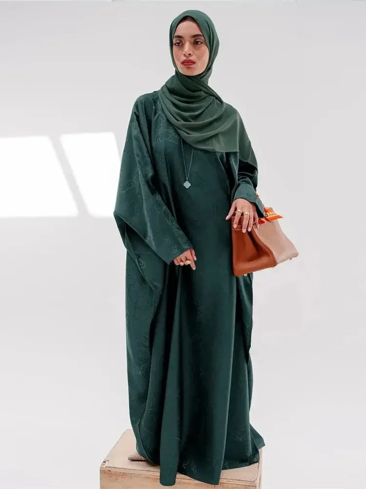 Satin Frauen Kaftan Marocain Robe Femme Musulmane Vestidos Schwarz Abaya Damen Dubai Muslimischen Kaftan Afrikanische Kleider Gebet Kleidung