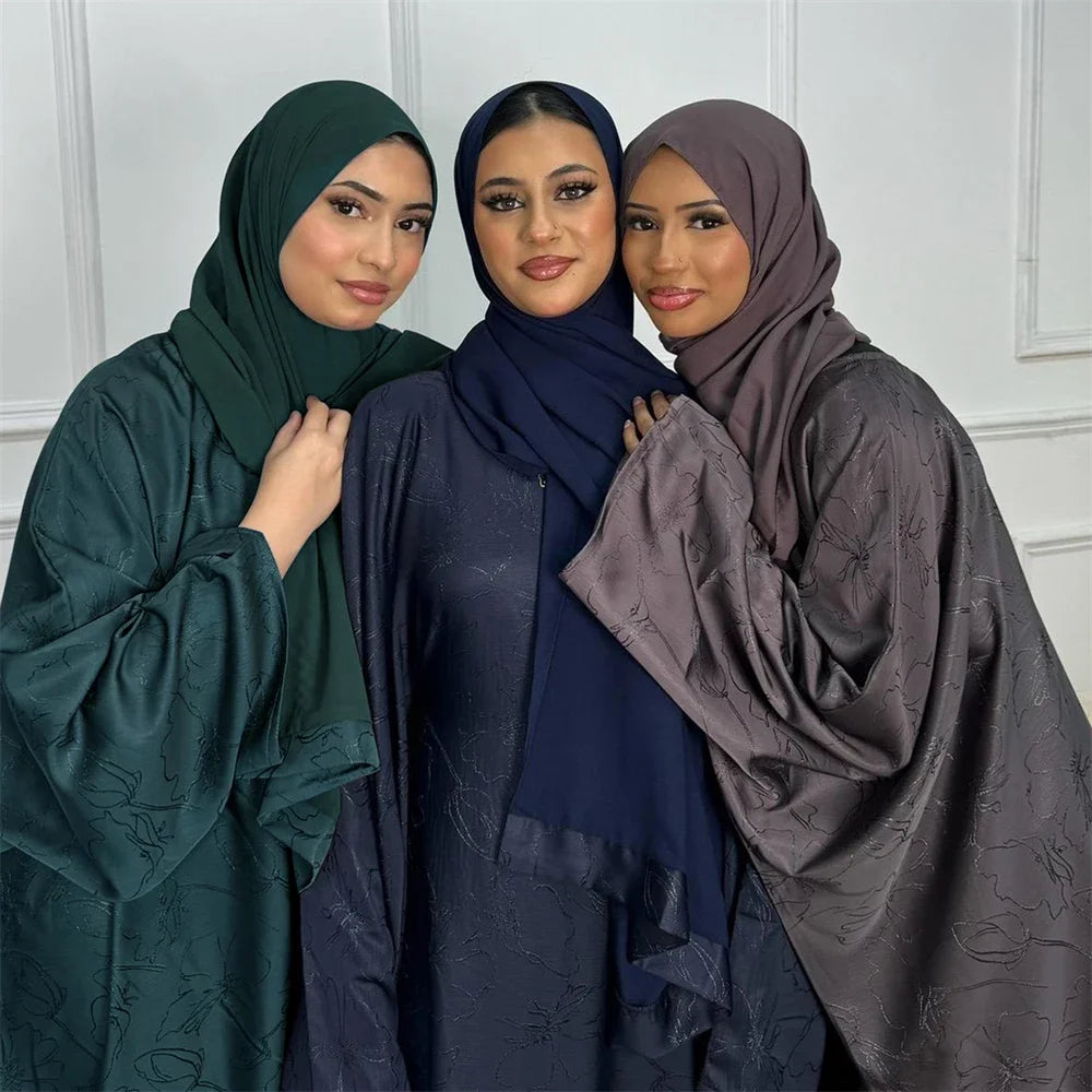 Satin Frauen Kaftan Marocain Robe Femme Musulmane Vestidos Schwarz Abaya Damen Dubai Muslimischen Kaftan Afrikanische Kleider Gebet Kleidung