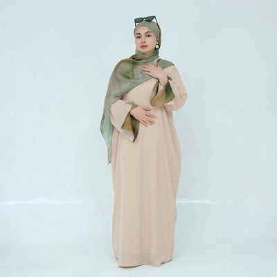 2025 Ramadan Neue Abaya Gedruckt Manschetten Muslimischen Kleid Plain Nida Geschlossene Abayas Muslimische Frauen Modest Kleider Eid Islamische Kleidung