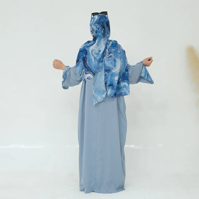 2025 Ramadan Neue Abaya Gedruckt Manschetten Muslimischen Kleid Plain Nida Geschlossene Abayas Muslimische Frauen Modest Kleider Eid Islamische Kleidung