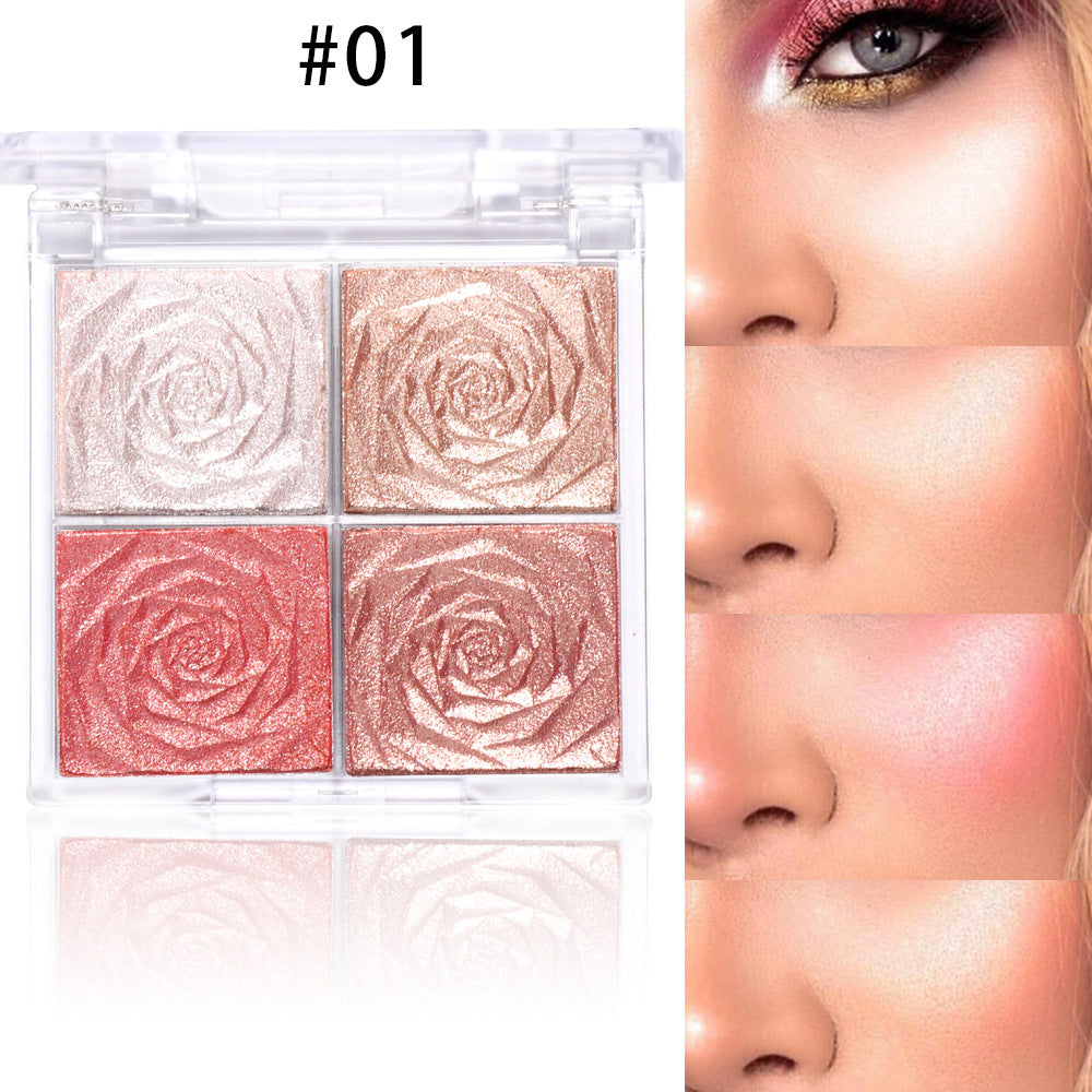 CmaaDu 4 Farben Highlighter Lidschatten Rouge.
