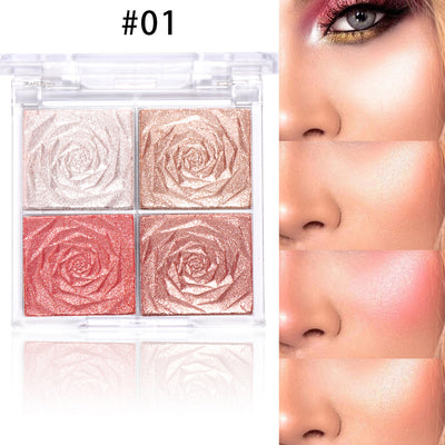 CmaaDu 4 Farben Highlighter Lidschatten Rouge.