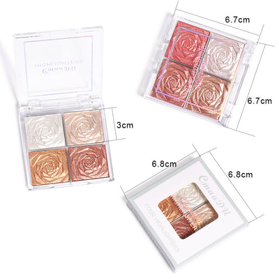 CmaaDu 4 Farben Highlighter Lidschatten Rouge.