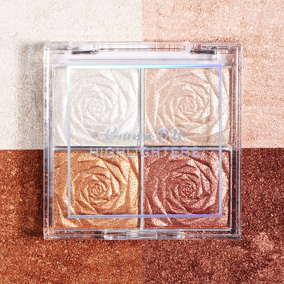 CmaaDu 4 Farben Highlighter Lidschatten Rouge.