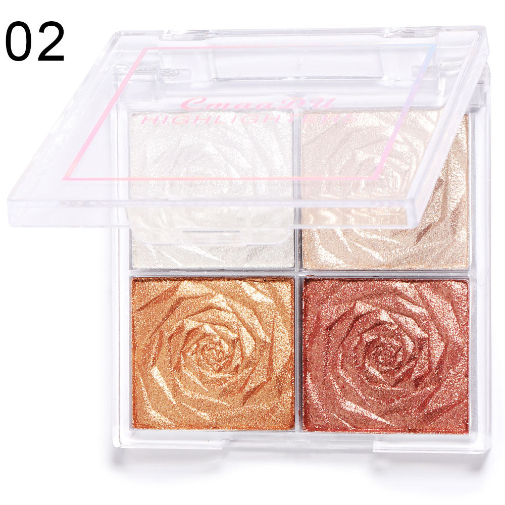 CmaaDu 4 Farben Highlighter Lidschatten Rouge.