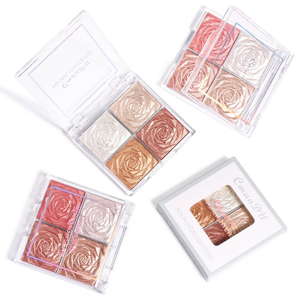 CmaaDu 4 Farben Highlighter Lidschatten Rouge.