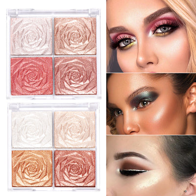 CmaaDu 4 Farben Highlighter Lidschatten Rouge.